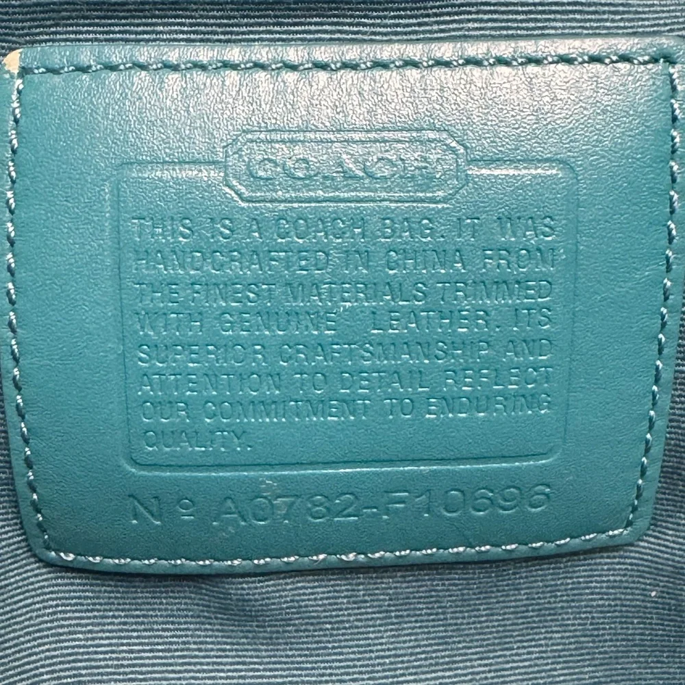 Coach Black Hampton Nylon Tote with Teal Accents - Picture 6 of 16